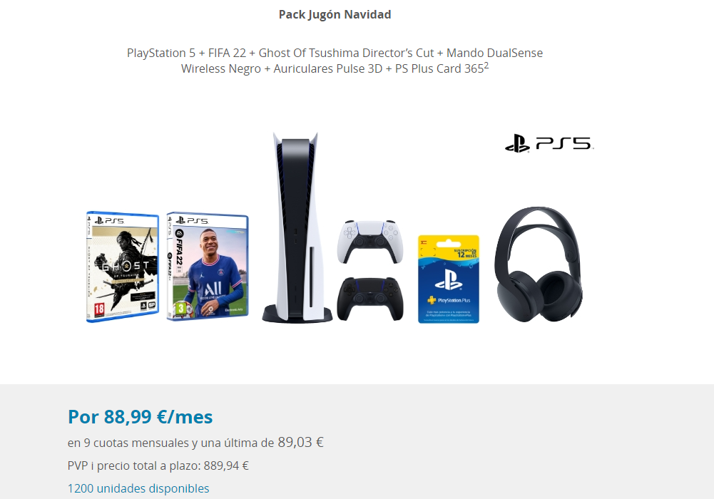Consolas PS5 disponibles en CaixaBank Wivai Diciembre Packs Navidad 2021